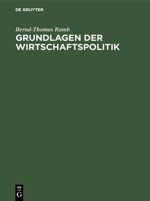 cover image of Grundlagen der Wirtschaftspolitik